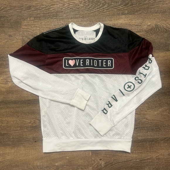 Parts + Labour M mesh long sleeve with lightening bolt patch (back) front patch - Picture 9 of 12